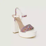 Guess Women's White Sandals with Block Heel