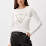 Guess Women's White Round Neck Knitwear
