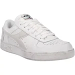 Diadora Men's White Leather Sneakers – Comfortable & Stylish for Spring/Summer