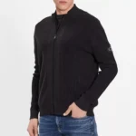 Calvin Klein Jeans Men's Black Turtleneck Knitwear with Zip