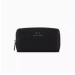 Armani Exchange Women's Black Printed Wallet with Zip