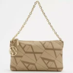 Armani Exchange Women's Beige Handbag with Printed Design
