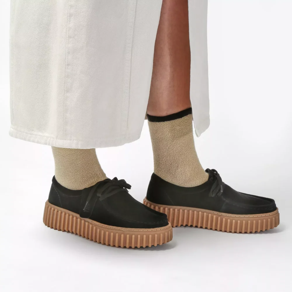 Clarks Women's Black Leather Suede Moccasins