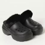 Crocs Women's Black Slippers Rubber Sole Fall/Winter Comfort Footwear
