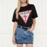 Guess Women’s Black Printed Knitwear with Round Neck