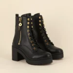 Guess Women's Black Faux Leather Ankle Boots