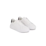 Calvin Klein Men's White Leather Sneakers for Fall/Winter