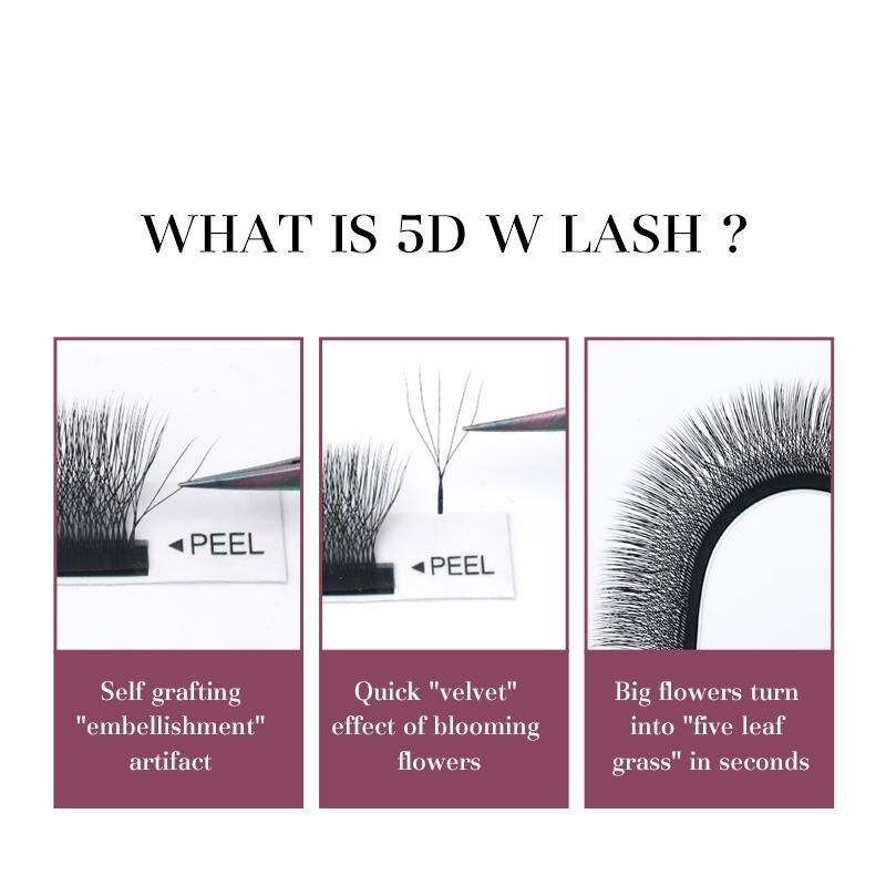 5D W-Shaped Eyelash Extensions - Handcrafted, Ultra-Light, Short Length - Image 5