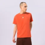 Levi's Men's Orange Plain Cotton T-Shirt