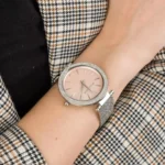 Michael Kors Women’s Silver Stainless Steel Quartz Watch with Rhinestone Accents