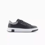 Armani Exchange Men's Black Leather Sneakers