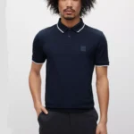 Boss Men's Blue Polo Shirt - Stylish Spring/Summer Essential
