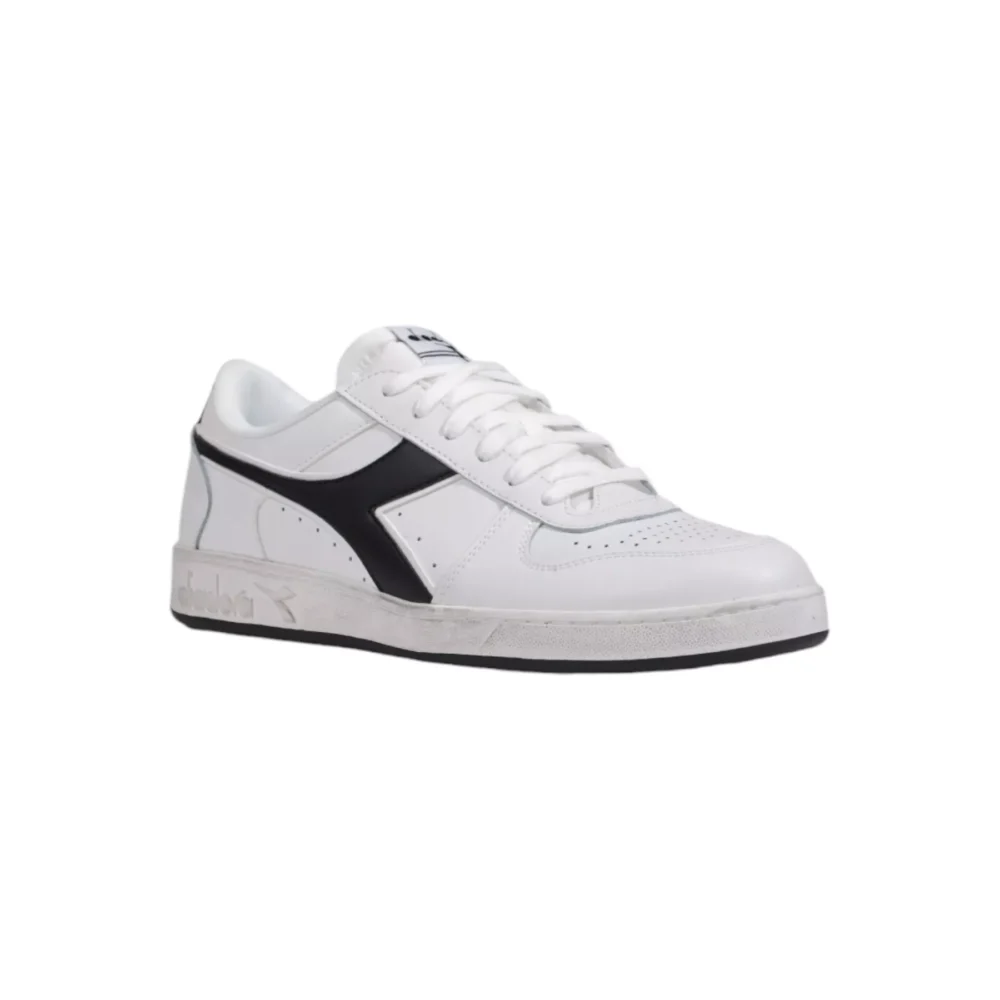 Diadora Men's Black Leather Sneakers