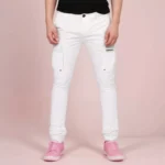 Baldinini Trend Men's White Cargo Trousers