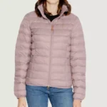 EA7 Women's White Turtleneck Jacket with Zip