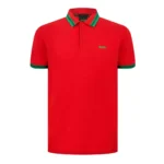 Boss Men's Red Polo Shirt – Fall/Winter Cotton Comfort