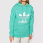Adidas Women’s Green Printed Hooded Sweatshirt