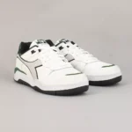 Diadora Men's White & Black Leather Sneakers