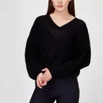 Pinko Women's Black V-Neck Wool Knitwear