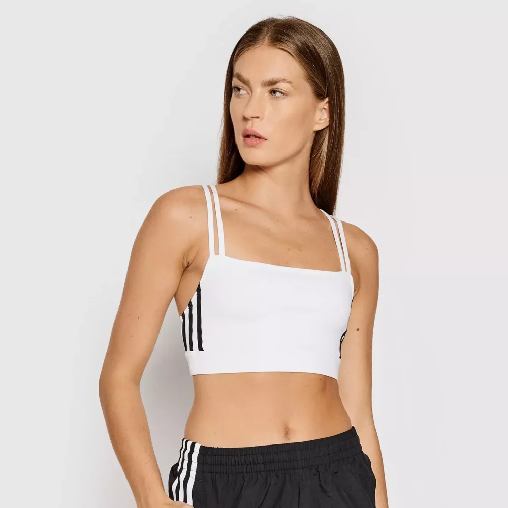 Adidas Women’s White Square Neck Cotton Strap Top