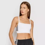 Adidas Women’s White Square Neck Cotton Strap Top