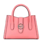Michael Kors Gabby Small Tea Rose Vegan Leather Curve Satchel Crossbody Bag