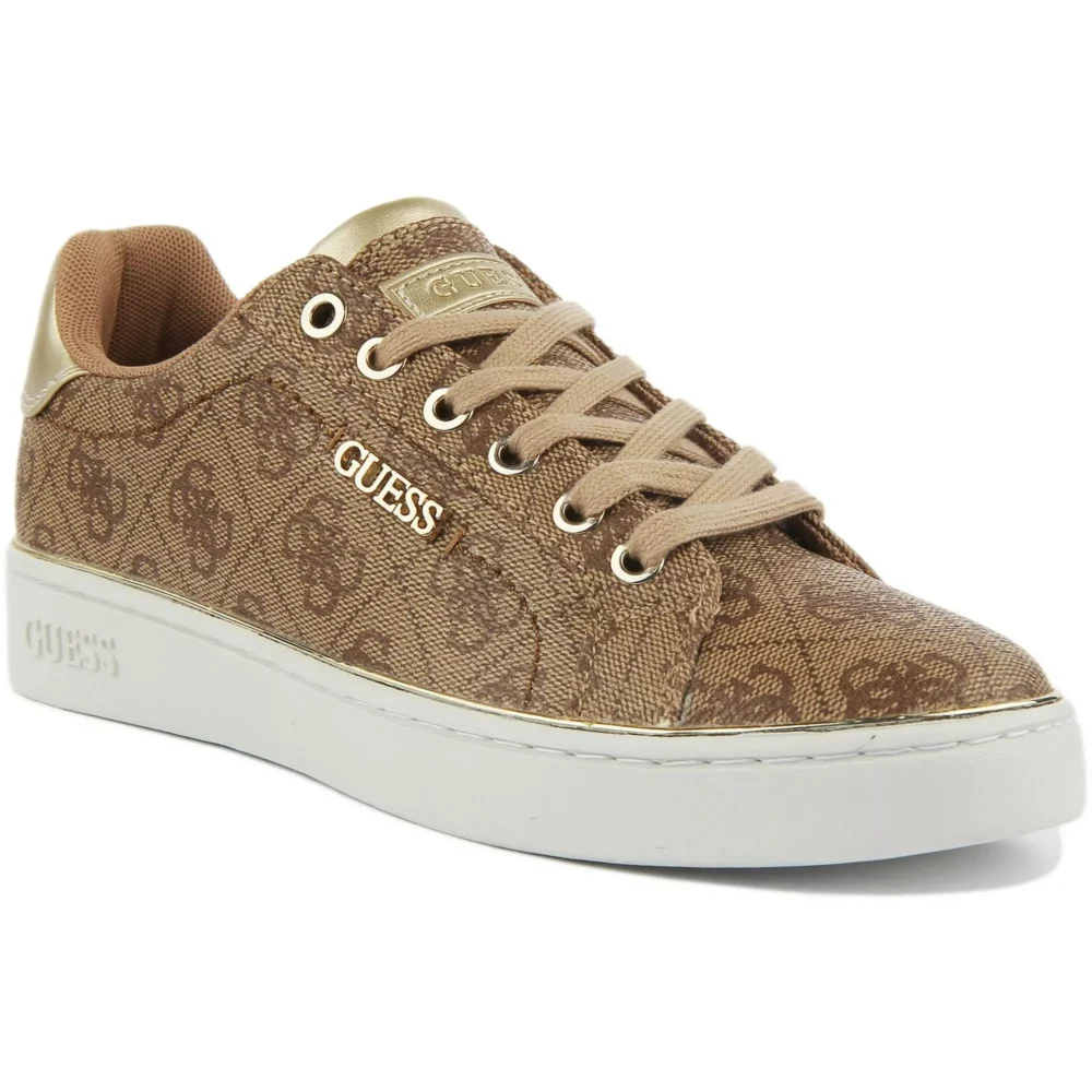 Guess Women’s Beige Lace-Up Sneakers