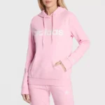 Adidas Women's Pink Print Hooded Sweatshirt