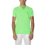 U.S. Polo Assn. Men's Plain Green Polo Shirt - 100% Cotton, Spring/Summer