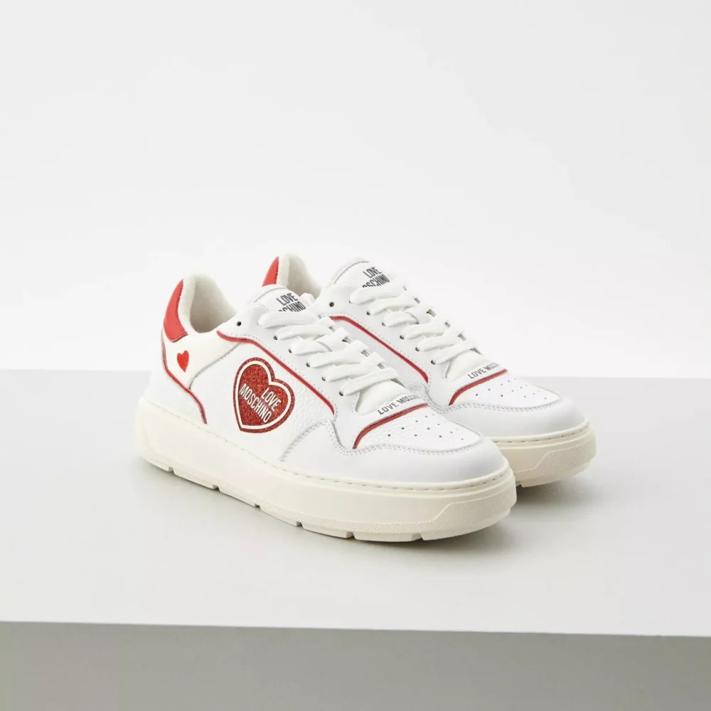 Love Moschino Women’s Sporty Red Print Sneakers for Spring/Summer