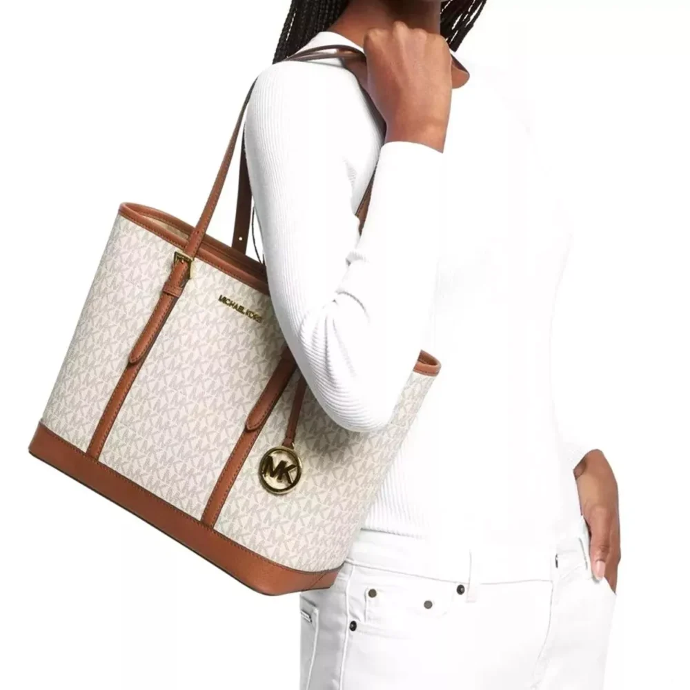 Michael Kors Jet Set Travel Vanilla Small Shoulder Tote Handbag