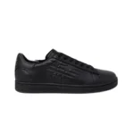 EA7 Men's Black Leather Sneakers