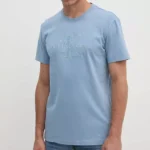 Calvin Klein Jeans Men's Light Blue Cotton T-Shirt