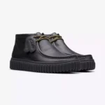 Clarks Men’s Black Leather Lace-Up Shoes
