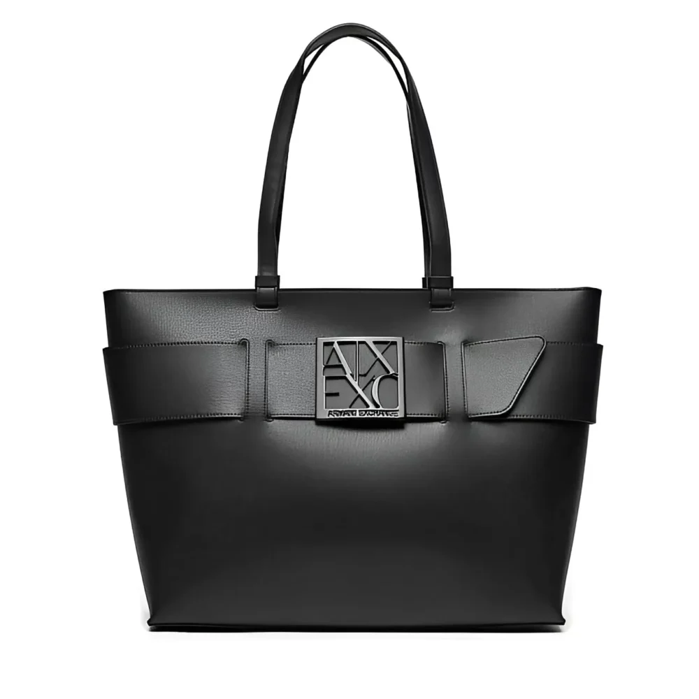 Armani Exchange Women’s Black Zip-Closure Handbag
