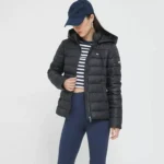 Tommy Hilfiger Women's Black Zip-Up Hooded Jacket