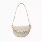 Semi-circle Saddle Leather Crossbody Purse
