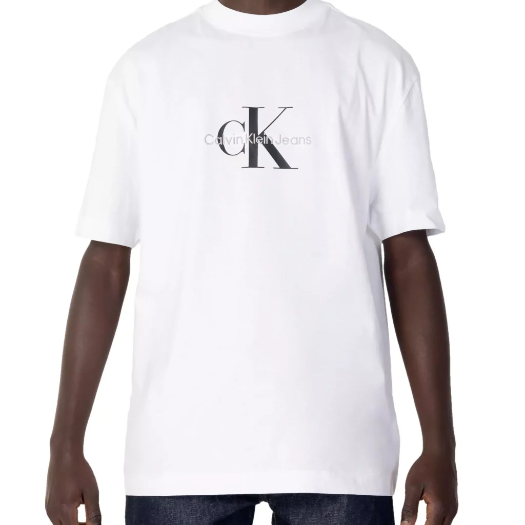 Calvin Klein Jeans Men’s White Printed T-Shirt – Spring/Summer Essential Buy Now